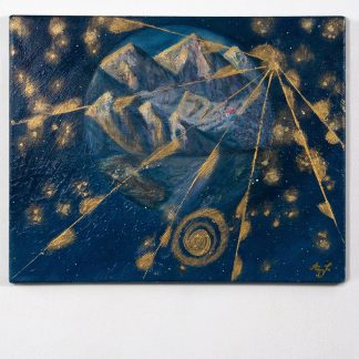 Painting “Above the Blue Darkness: The Light You Carry Home”