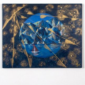 Painting “Golden Trace Beyond the Granite Horizon”